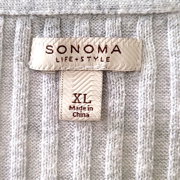 🌟Gray Ribbed V-Neck Sweater🌟 - Picture 2 of 3